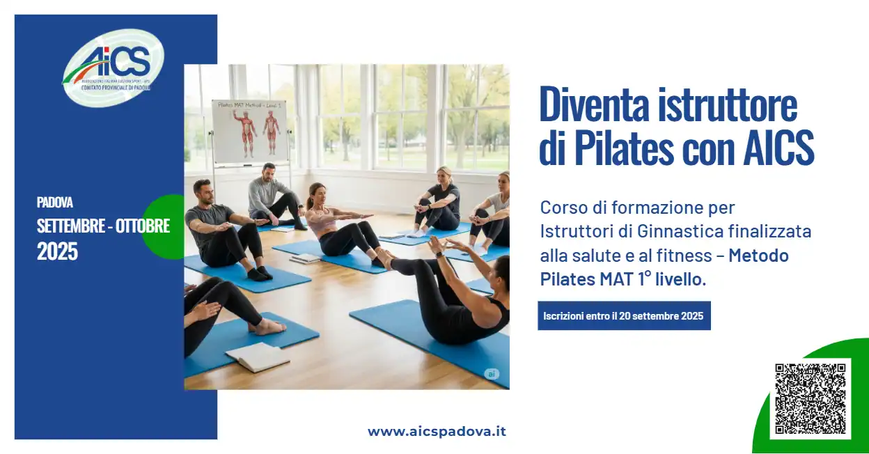Corso di formazione per Istruttori di Ginnastica finalizzata alla salute e al fitness – Metodo Pilates MAT 1° livello.